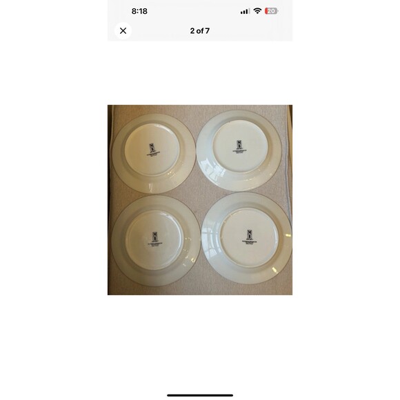 Merry Brite 2000 Porcelain Dessert/Salad Christmas Plates Santa 7.5” Set of 4 - Picture 2 of 6